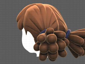 Base Hair for girl V46 3D Model
