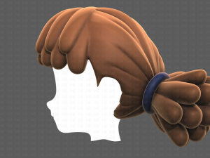 Base Hair for girl V46 3D Model