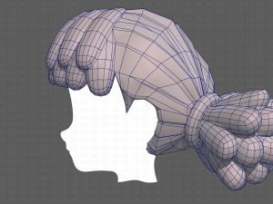 Base Hair for girl V46 3D Model