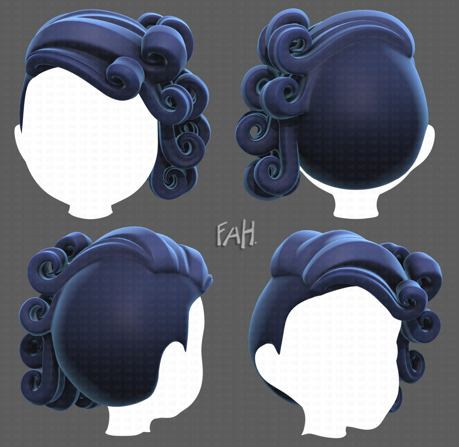 Base Hair for Boy V46 3D Model .c4d .max .obj .3ds .fbx .stl .blend 