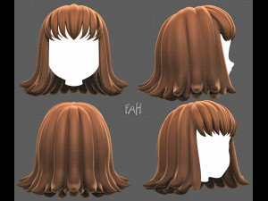 Base cheveux pour fille V47 Modèle 3D