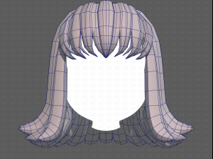 Base Hair for girl V47 3D मॉडल