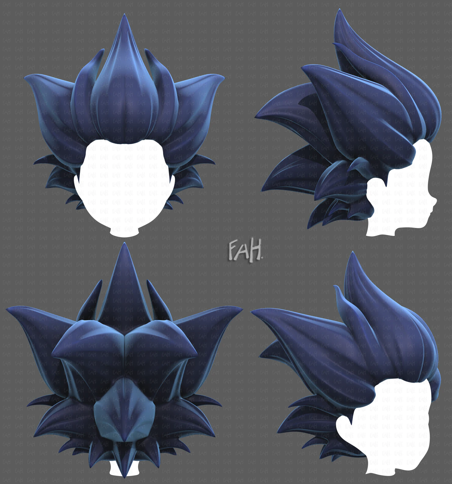 Base Hair for Boy V47 3D Model .c4d .max .obj .3ds .fbx .stl .blend 