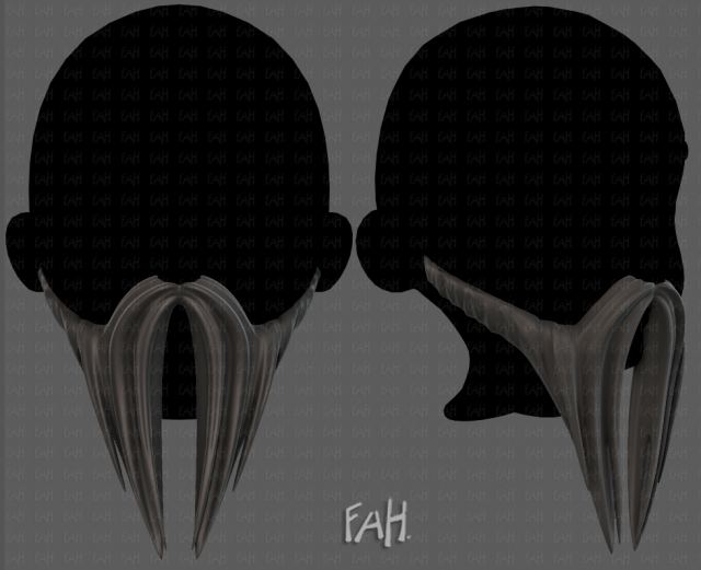 Beard V40 3D Model .c4d .max .obj .3ds .fbx .stl .blend 