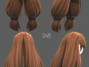 Base cheveux pour fille V48 Modèle 3D