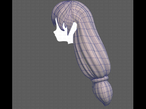 Base Hair for girl V48 3D Model