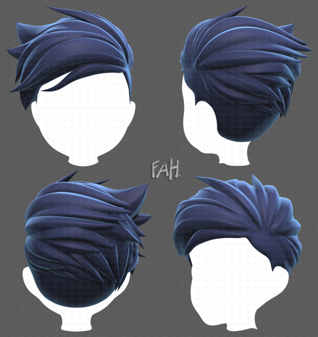 Base Hair for Boy V48 3D Model .c4d .max .obj .3ds .fbx .stl .blend 