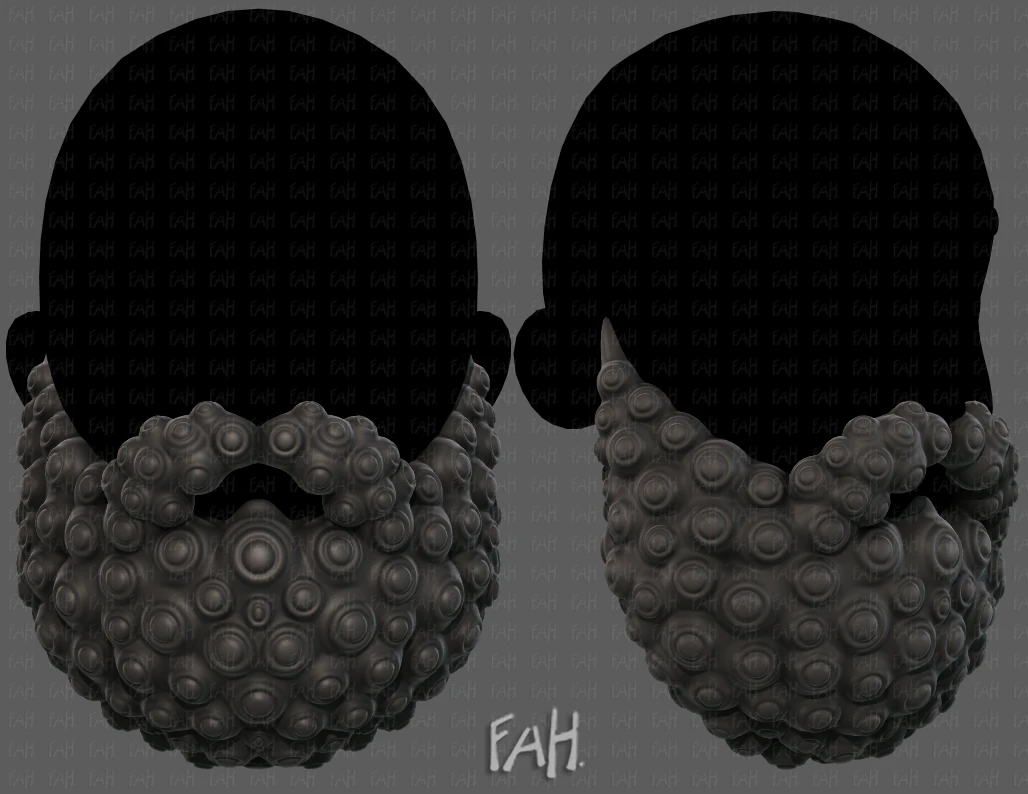Beard V41 3D Model .c4d .max .obj .3ds .fbx .stl .blend 