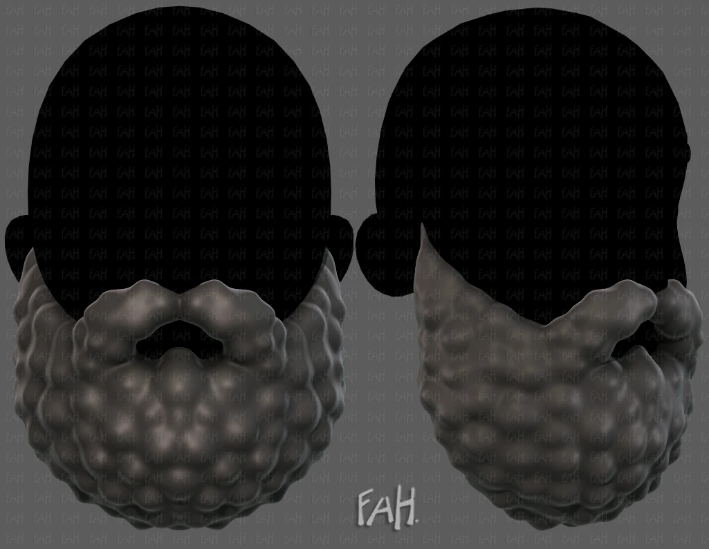 Beard V42 3D Model .c4d .max .obj .3ds .fbx .stl .blend 