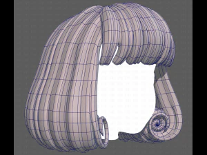Base Hair for girl V49 3D Model