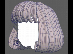 Base Hair for girl V49 3D Model