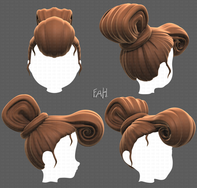 Base Hair for girl V50 Modelo 3D .c4d .max .obj .3ds .fbx .stl .blend 