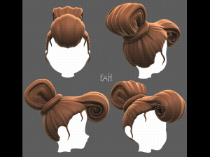 Base Hair for girl V50 Modelo 3D