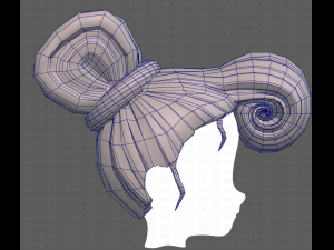 Base Hair for girl V50 Modelo 3D
