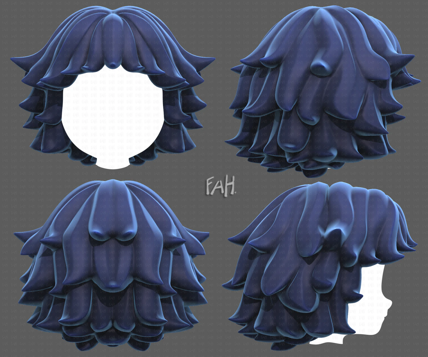 Base Hair for Boy V50 3D Model .c4d .max .obj .3ds .fbx .stl .blend