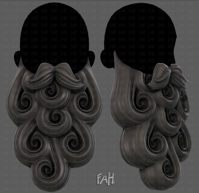 Beard V45 3D Модель .c4d .max .obj .3ds .fbx .stl .blend 