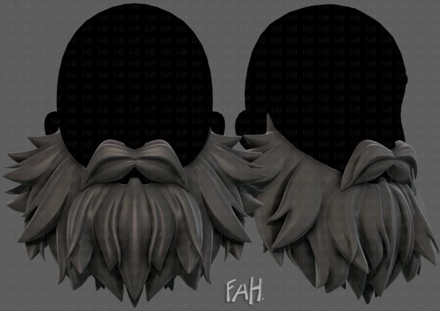 Beard V46 3D Model .c4d .max .obj .3ds .fbx .stl .blend 