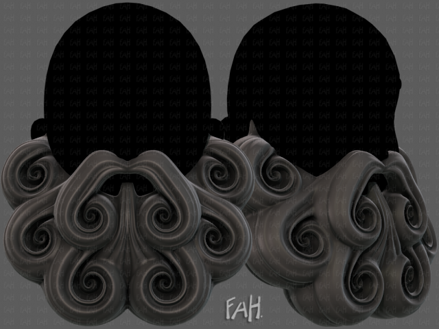 Beard V48 3D 模型 .c4d .max .obj .3ds .fbx .stl .blend 