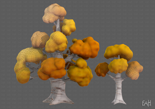 Trees Cartoon V14 3D मॉडल .c4d .max .obj .3ds .fbx .stl .blend 