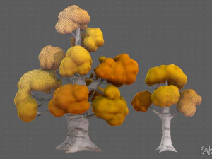 Dessin anim&eacute; d'arbres V14 Modèle 3D