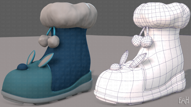 Shoes cartoonV50 Model 3D .c4d .max .obj .3ds .fbx .stl .blend 