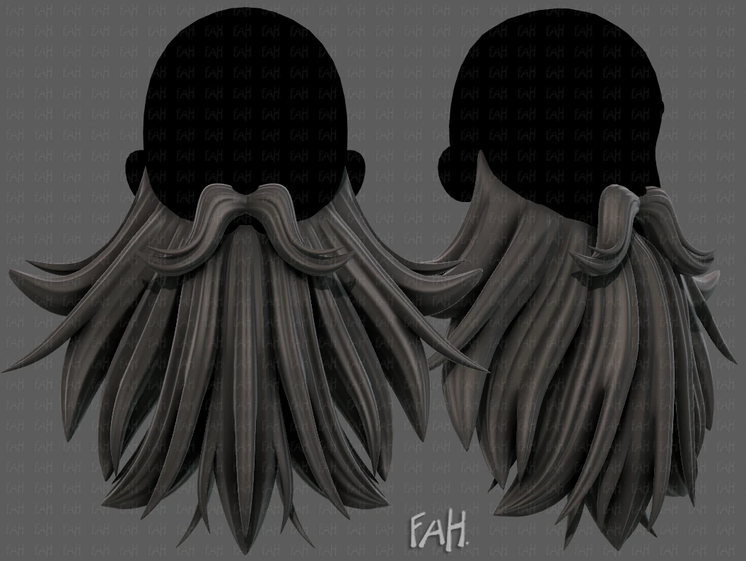 Beard V50 3D Model .c4d .max .obj .3ds .fbx .stl .blend 