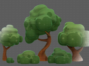 Trees Cartoon V15 3D मॉडल