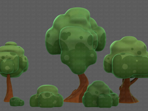 Trees Cartoon V15 3D Model