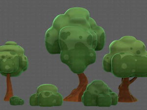 Trees Cartoon V15 3D Model