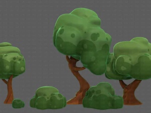Trees Cartoon V15 3D Model