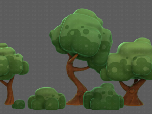 Trees Cartoon V15 3D Model
