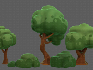 Trees Cartoon V15 3D Model