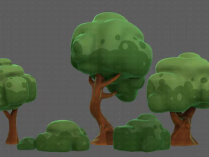 Trees Cartoon V15 3D Model