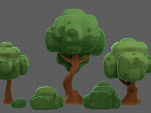 Trees Cartoon V15 3D Model
