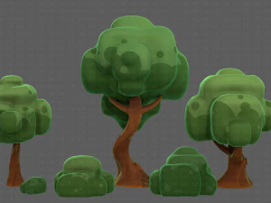 Trees Cartoon V15 3D Model