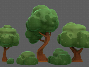 Trees Cartoon V15 3D Model