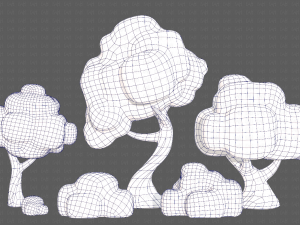 Trees Cartoon V15 3D Model