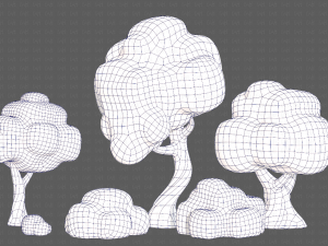Trees Cartoon V15 3D Model