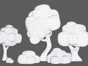Trees Cartoon V15 3D Model