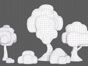 Trees Cartoon V15 3D Model
