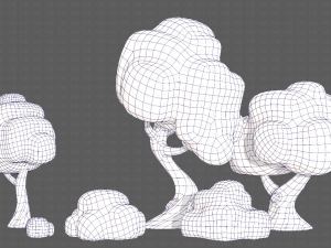 Trees Cartoon V15 3D Model