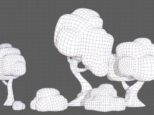 Trees Cartoon V15 3D Model