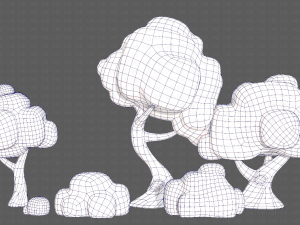 Trees Cartoon V15 3D Model