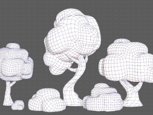 Trees Cartoon V15 3D Model