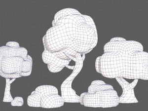 Trees Cartoon V15 3D Model