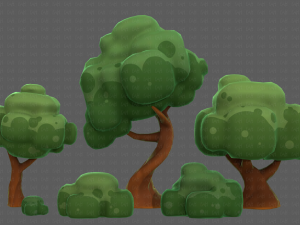 Trees Cartoon V15 3D Model