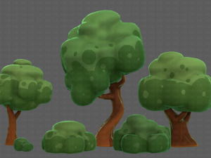Trees Cartoon V15 3D Model