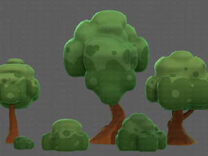 Trees Cartoon V15 3D Model
