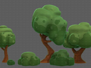 Trees Cartoon V15 3D Model