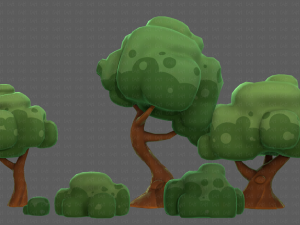 Trees Cartoon V15 3D Model